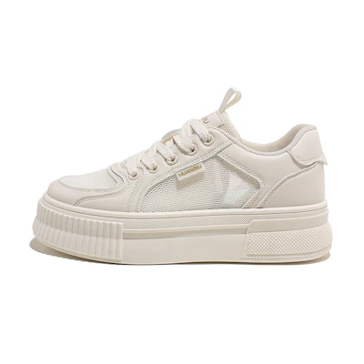 (W) Huanqiu PU Low Top 'Beige Patchwork'