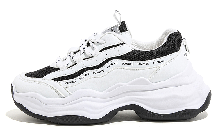 (W) Huanqiu Retro Dad Shoe 'White Black'
