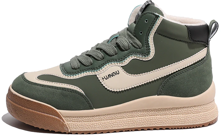 women-huanqiu-retro-high-top-sneakers-green-faux-leather-with-fleece-hqy-yh-0108-1-g