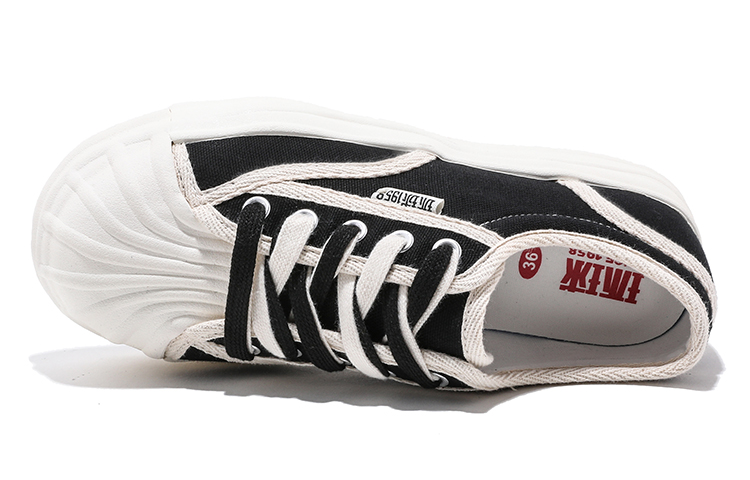 Lookbook 環球 HUANQIU 百搭貝殼頭厚底休閒 板鞋 女款 黑色