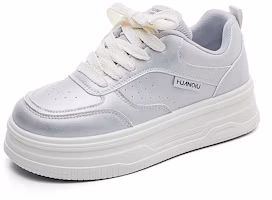 (Women) Huanqiu Silver Low-Top Sneakers - Stylish, Comfortable, and Durable. LWB-K011S (Women) Huanqiu Silver Low-Top Sneakers - Stylish, Comfortable, and Durable. LWB-K011S