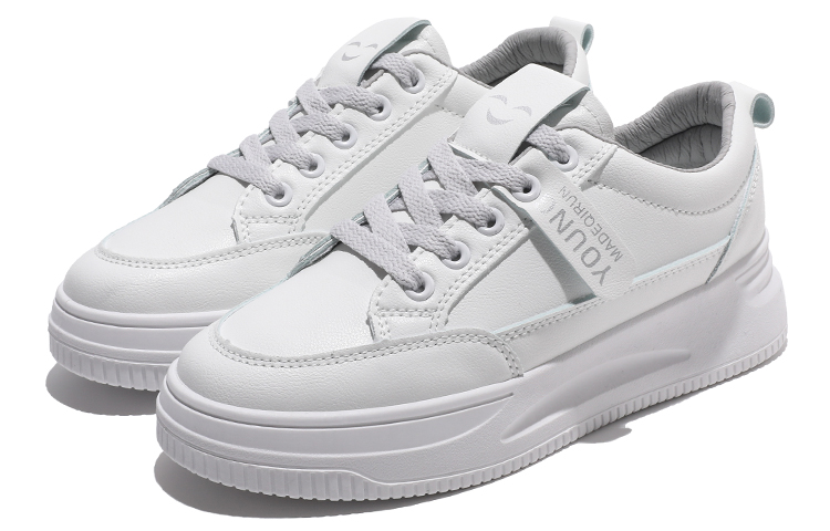 (W) Huanqiu Simple Versatile Skate Shoes 'White Grey' 圖 5