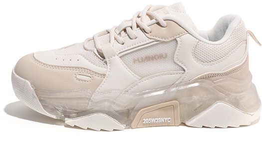 (W) 环球拼接绒面革“米色老爹鞋” HQY-HH0180WH Buy (W) 环球拼接绒面革“米色老爹鞋” HQY-HH0180WH