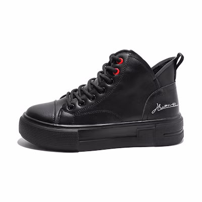 (W) Huanqiu Superfiber Leather High-Top 'Versatile Casual Fashion'