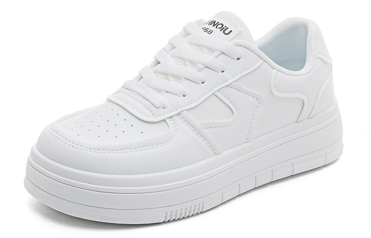 (Women) HUANQIU White Low-Top Casual Sneakers - Comfortable & Durable. Global KY-2303BAI