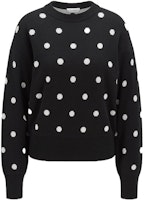 (Women) HUGO BOSS Black Polka Dot Crewneck Long Sleeve Sweater Pullover 50463935-960 (Women) HUGO BOSS Black Polka Dot Crewneck Long Sleeve Sweater Pullover 50463935-960
