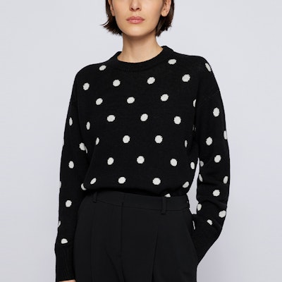 (W) HUGO BOSS 黑色波點圓領長袖針織衫 50463935-960 Shop (W) HUGO BOSS 黑色波點圓領長袖針織衫 50463935-960