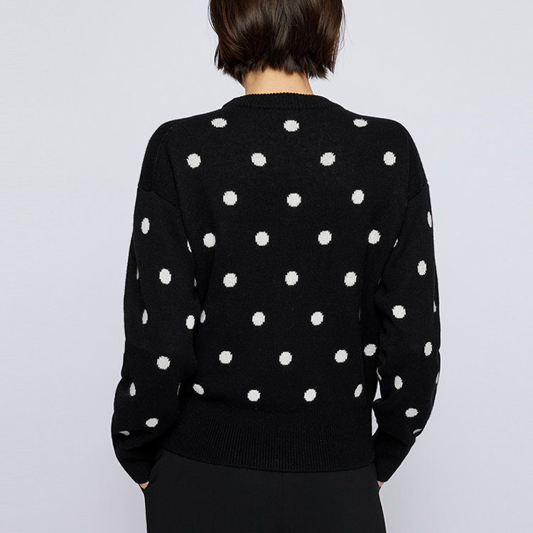 Purchase (W) HUGO BOSS 黑色波點圓領長袖針織衫 50463935-960
