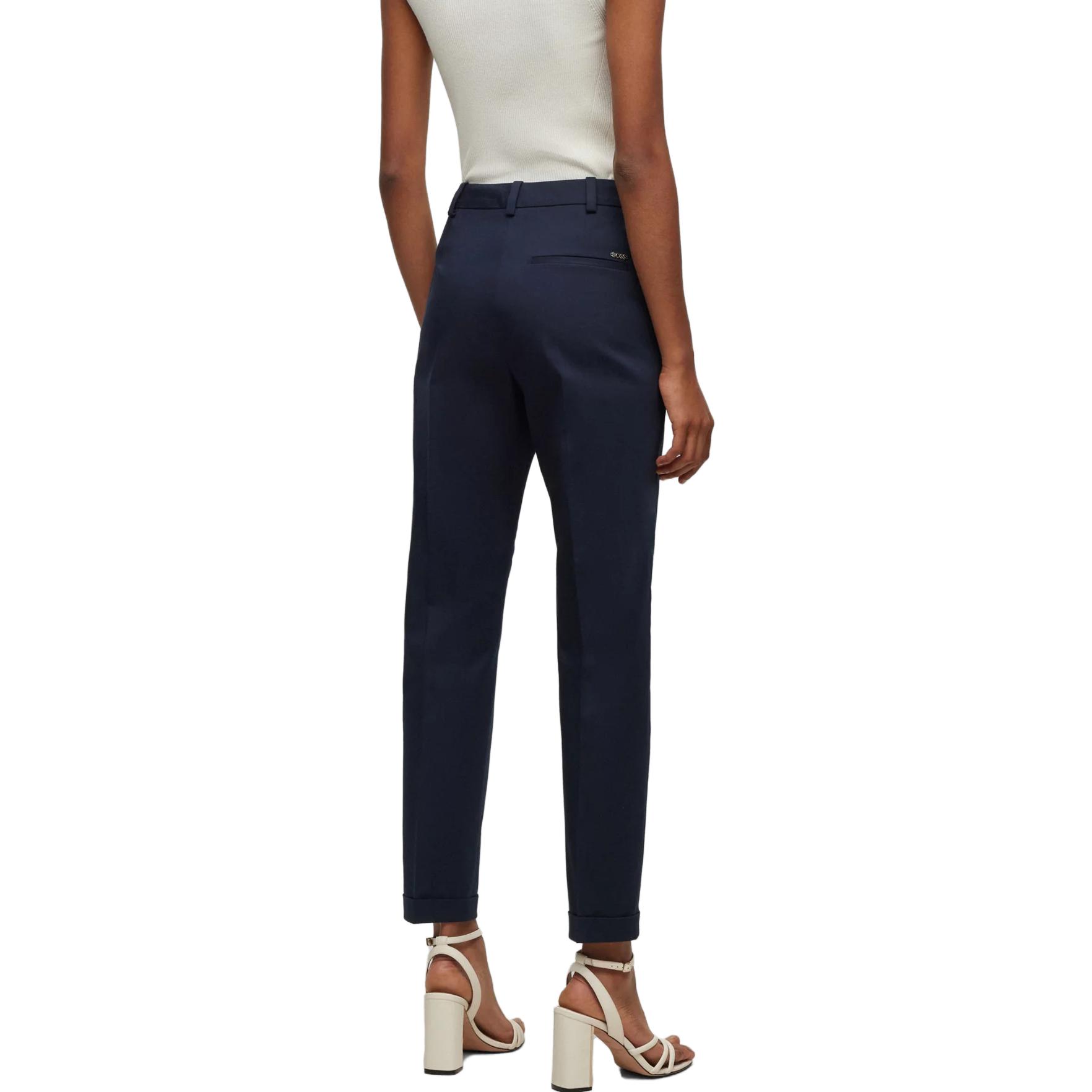 Shop (W) HUGO BOSS 修身剪裁錐形長褲 黑色 50490057-404