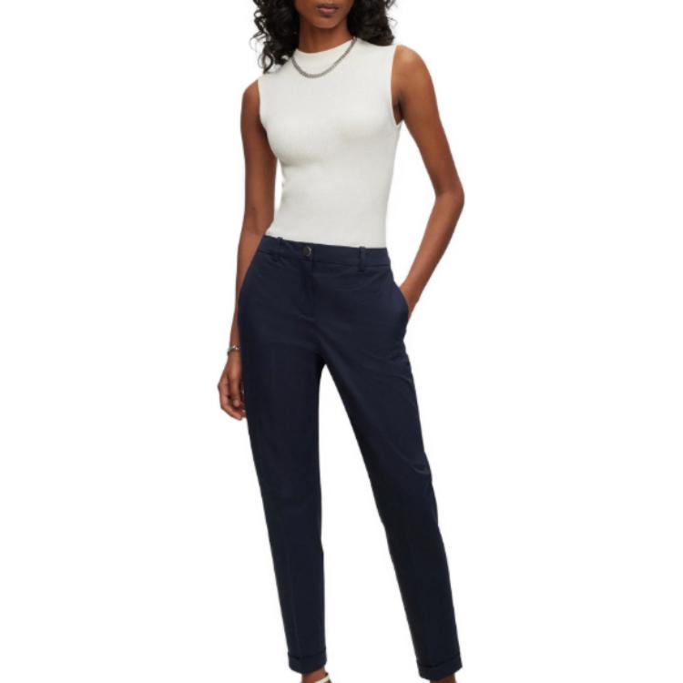 Purchase (W) HUGO BOSS 修身剪裁錐形長褲 黑色 50490057-404