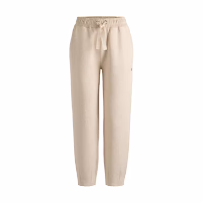 (Women) HUGO BOSS Solid Color Knit Joggers with Side Pockets Natural Yellow. 50518794-752
