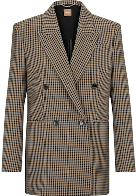 (W) HUGO BOSS 格紋V領修身長袖咖啡色外套 50495846-260 Order (W) HUGO BOSS 格紋V領修身長袖咖啡色外套 50495846-260