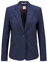 (Women) HUGO BOSS FW22 Herringbone Stretch Wool Single-Breasted Blazer. 50472298-966 (Women) HUGO BOSS FW22 Herringbone Stretch Wool Single-Breasted Blazer. 50472298-966