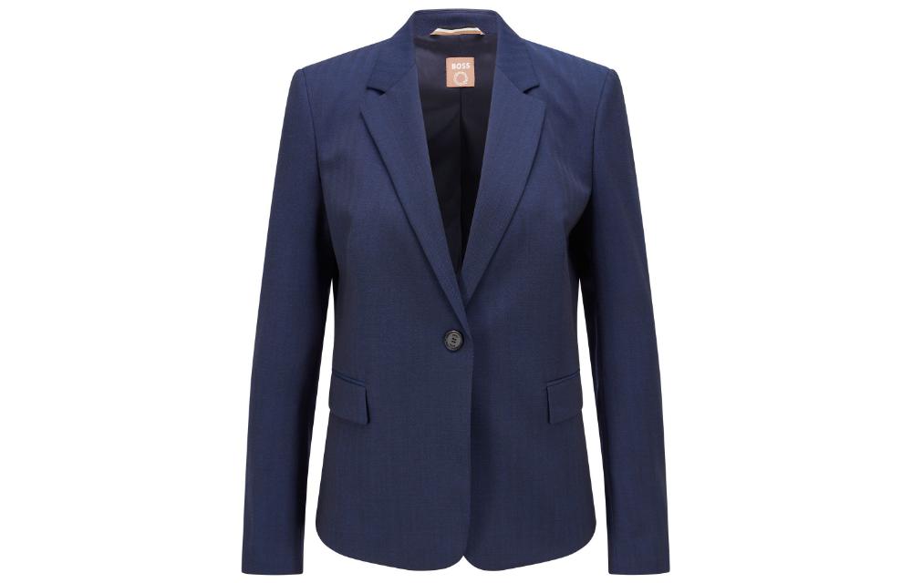 (Women) HUGO BOSS FW22  Herringbone Stretch Wool Single-Breasted Blazer. 50472298-966 圖 2