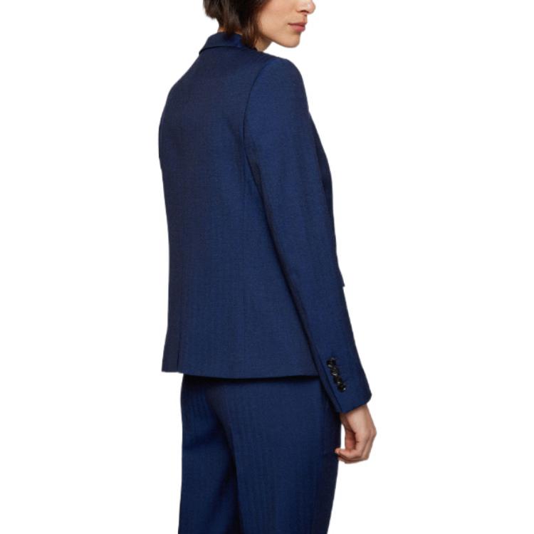 (Women) HUGO BOSS FW22  Herringbone Stretch Wool Single-Breasted Blazer. 50472298-966 圖 4