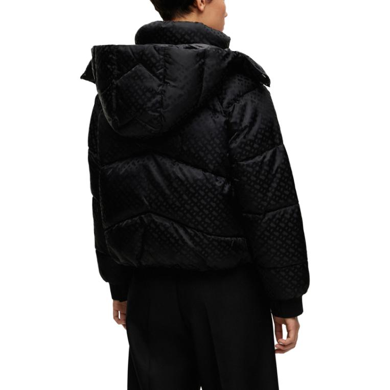 (Women) HUGO BOSS FW23 Black Solid Zipper Hoodie Casual Jacket 50498776-001 圖 4