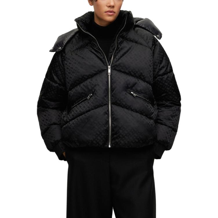 (Women) HUGO BOSS FW23 Black Solid Zipper Hoodie Casual Jacket 50498776-001 圖 5