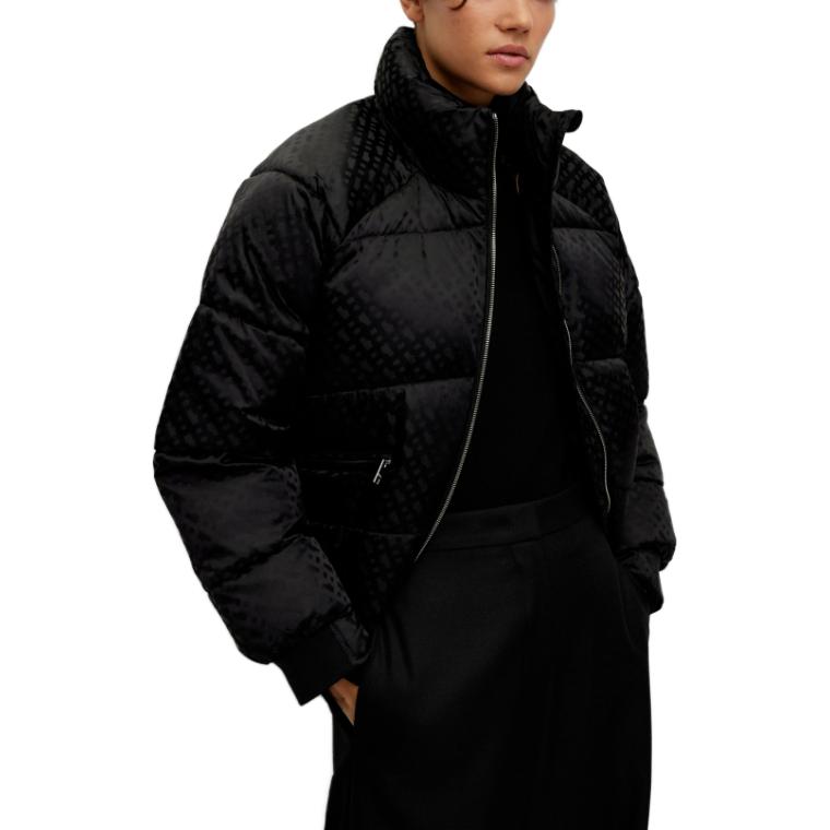 (Women) HUGO BOSS FW23 Black Solid Zipper Hoodie Casual Jacket 50498776-001 圖 6