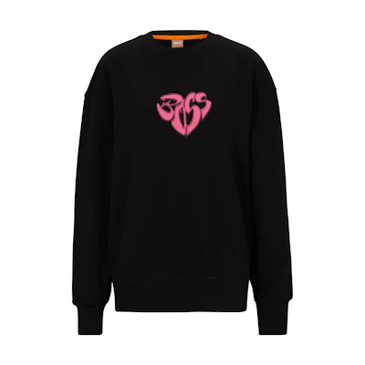 (Women) HUGO BOSS FW23 Logo Print Crewneck Sweatshirt Black 50490967-001