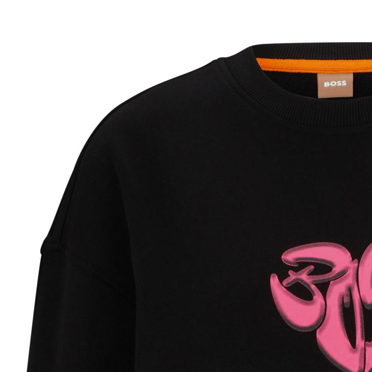 Lookbook (W) HUGO BOSS FW23 經典標誌印花黑色圓領運動衫 50490967-001