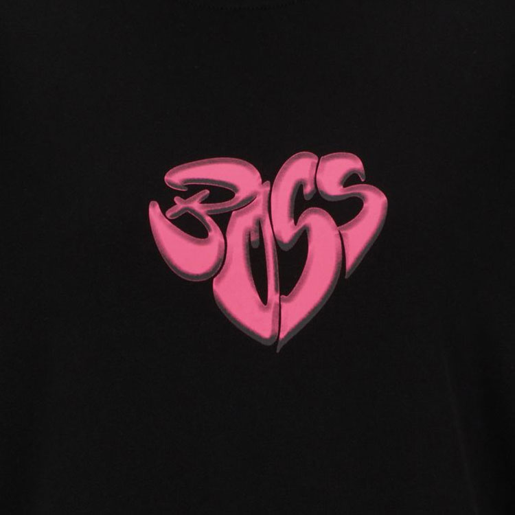 Shop (W) HUGO BOSS FW23 經典標誌印花黑色圓領運動衫 50490967-001