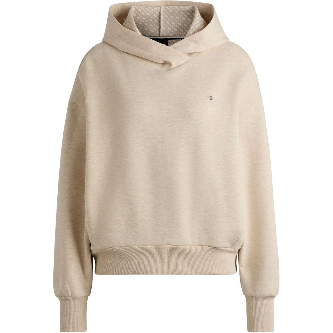 (Women) HUGO BOSS FW24  Loose Fit Pullover Sweatshirt Natural Yellow. 50522096-752