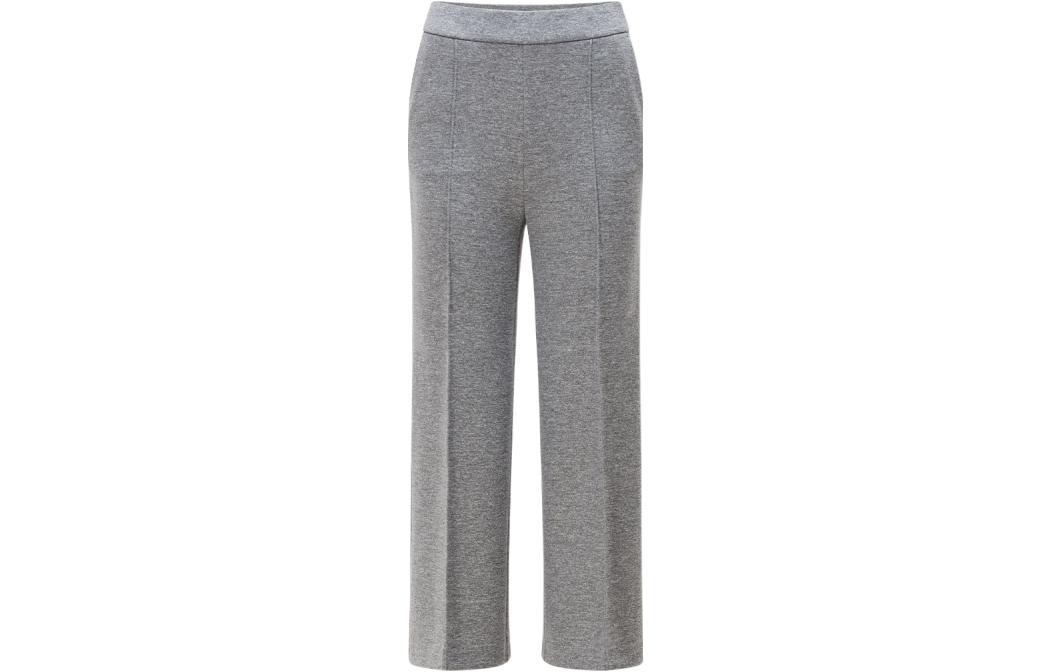 (Women) HUGO BOSS SS22  Cropped Wide-Leg Pants Cotton Blend Gray. 50466522-983
