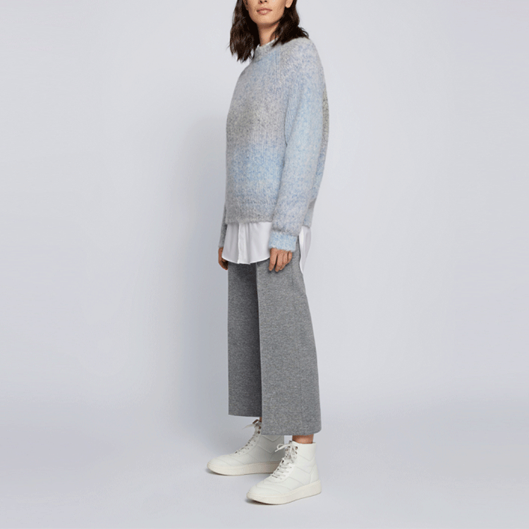 Lookbook (W) HUGO BOSS SS22 棉混紡灰色九分寬褲 50466522-983