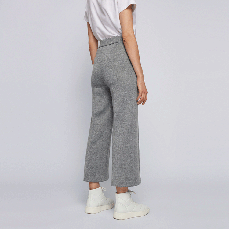 Shop (W) HUGO BOSS SS22 棉混紡灰色九分寬褲 50466522-983