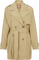 (Women) HUGO BOSS SS23 Double-Breasted Long Sleeve Trench Coat Khaki. 50494572-269 (Women) HUGO BOSS SS23 Double-Breasted Long Sleeve Trench Coat Khaki. 50494572-269