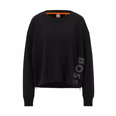 (Women) HUGO BOSS SS23 Logo Print Crewneck Sweatshirt Black 50489758-001