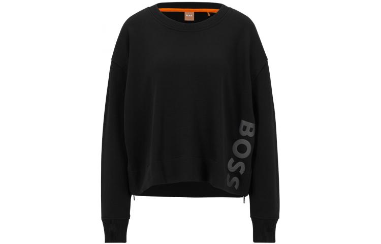 (Women) HUGO BOSS SS23 Logo Print Crewneck Sweatshirt Black 50489758-001 圖 2