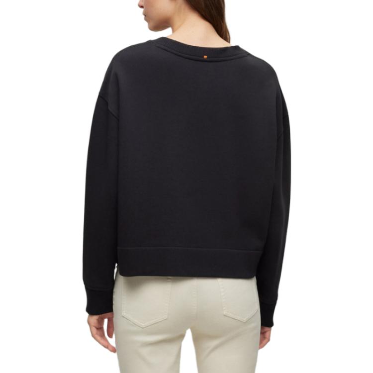 (Women) HUGO BOSS SS23 Logo Print Crewneck Sweatshirt Black 50489758-001 圖 4