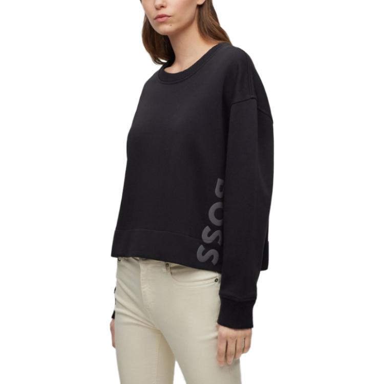 (Women) HUGO BOSS SS23 Logo Print Crewneck Sweatshirt Black 50489758-001 圖 5