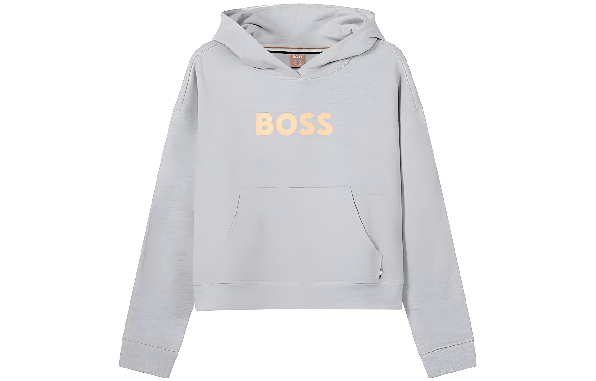 (Women) HUGO BOSS SS23 Logo Print Sweatshirt Womens Light Grey 50472199-040