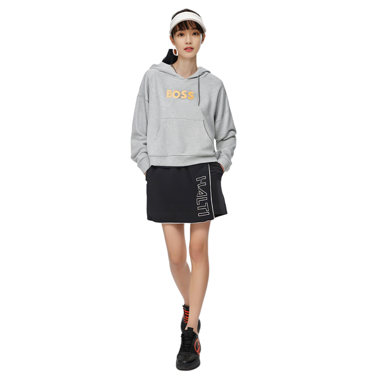 Shop (W) 雨果博斯 SS23 女款 Logo 印花运动衫 浅灰色 50472199-040