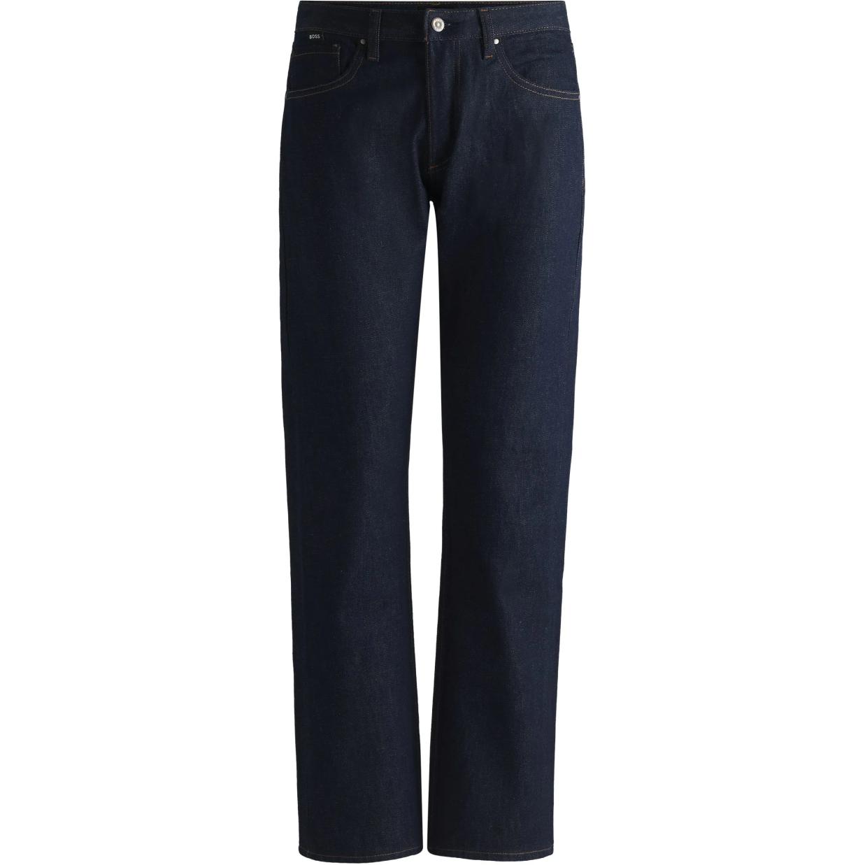 Order (W) HUGO BOSS SS24純藍色拉鍊直筒休閒牛仔褲 50522847-471