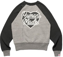 (Women) HUMAN MADE FW22 Color Block Long Sleeve Pullover Sweatshirt Grey HM24CS040 (Women) HUMAN MADE FW22 Color Block Long Sleeve Pullover Sweatshirt Grey HM24CS040