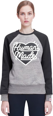 (W) HUMAN MADE FW22 Color Block Long Sleeve Pullover Sweatshirt Abu-abu HM24CS040 Sizing (W) HUMAN MADE FW22 Color Block Long Sleeve Pullover Sweatshirt Abu-abu HM24CS040