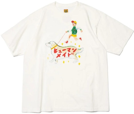 (Women) HUMAN MADE x Keiko Sootome White Cartoon Graphic T-Shirt. XX25TE004 Order (Women) HUMAN MADE x Keiko Sootome White Cartoon Graphic T-Shirt. XX25TE004