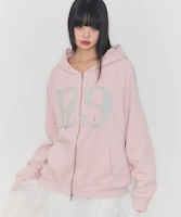 (Women) ILIGO 129 Logo Patch Hood Zip-Up Light Pink 24AWOUT09PK (Women) ILIGO 129 Logo Patch Hood Zip-Up Light Pink 24AWOUT09PK