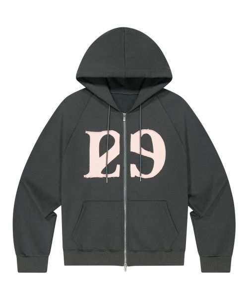 Shop (W) Iligo 129 Logo 布章拉鍊連帽外套 炭灰色 24AWOUT09CH