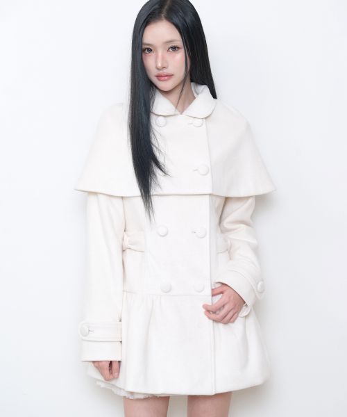 Order (W) Iligo Bell 斗篷大衣 奶油色 26FWOUT10CR