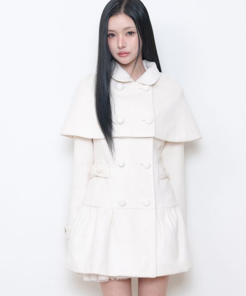 Shop (W) Iligo Bell 斗篷大衣 奶油色 26FWOUT10CR