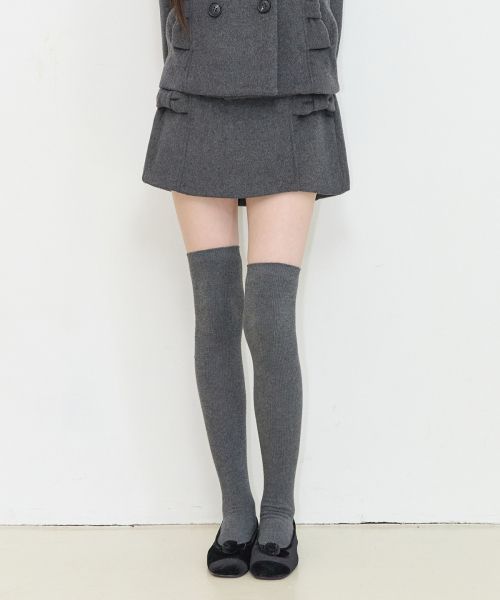 Lookbook (W) Iligo 蝴蝶結按扣迷你裙 深炭灰 26FWSK04CH