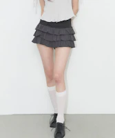(Women) ILIGO Bow Kangkang Skirt Pants Charcoal 26SMPT05CH (Women) ILIGO Bow Kangkang Skirt Pants Charcoal 26SMPT05CH