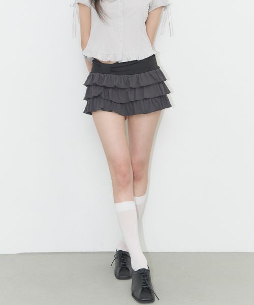 Order (Women) ILIGO Bow Kangkang Skirt Pants Charcoal 26SMPT05CH
