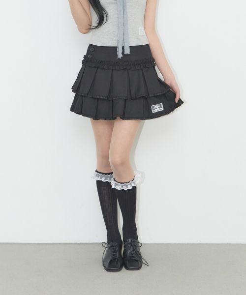 (Women) ILIGO Dolly Pleats Mini Skirt Black 26SMSK01BK