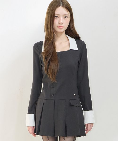 Order (W) Iligo IVY 黑色百褶洋裝 26FWOPS01BK