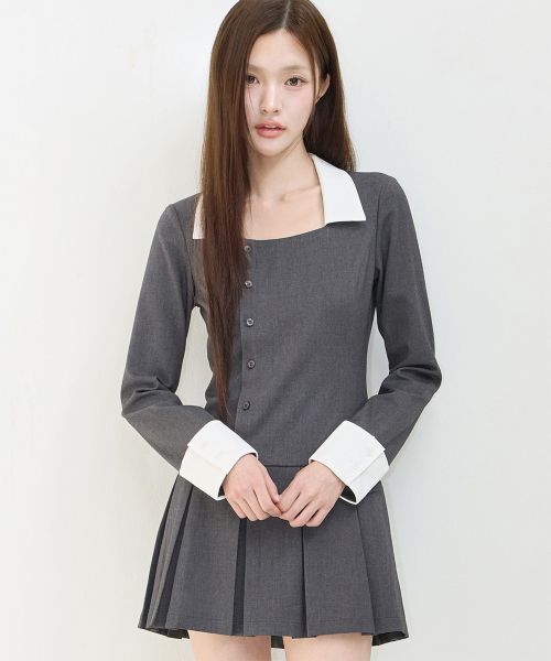(Women) Iligo Ivy Pleats Dress Charcoal 26FWOPS01CH